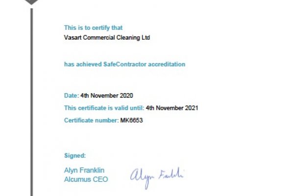 Vasart earns SafeContractor for excellent...