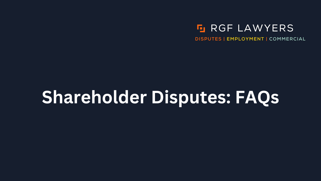 article cover - Shareholder Disputes - FAQs
