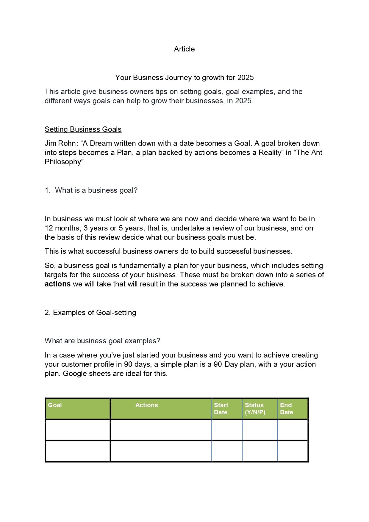 article cover - Your Business Journey to Growth for 2025