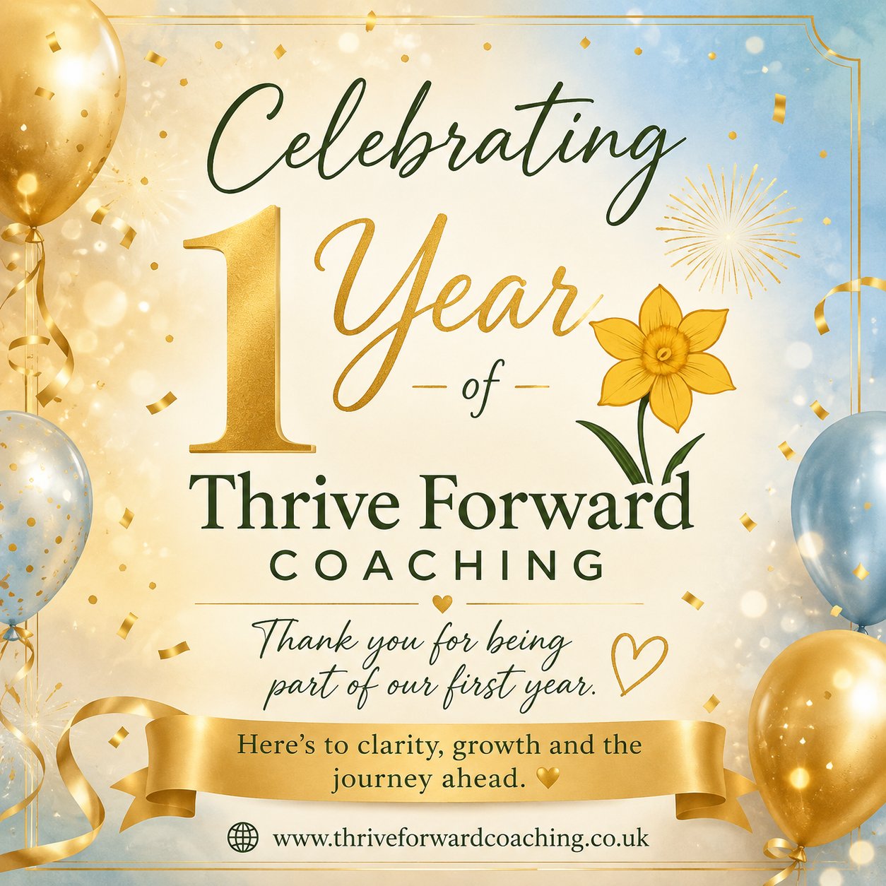 article cover - Thrive Forward Coaching Celebrates Its First Anniversary